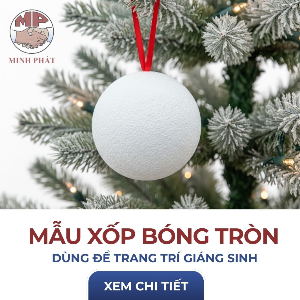Mẫu Xốp Bóng Tròn Trang Trí Noel